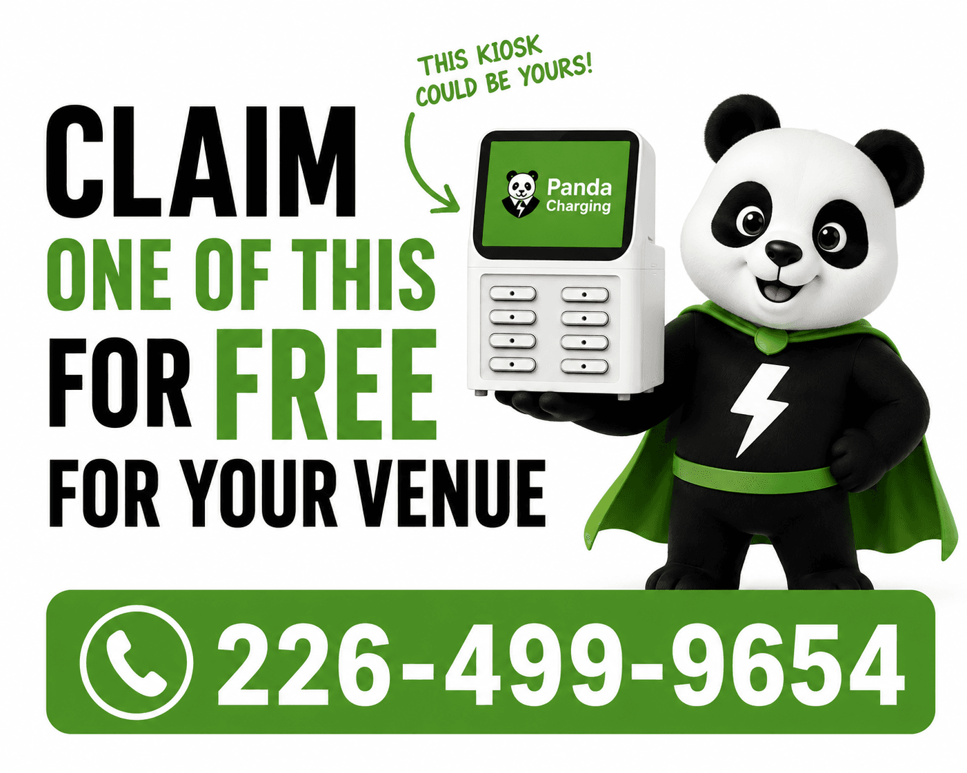 Panda Charging venue acquisition poster